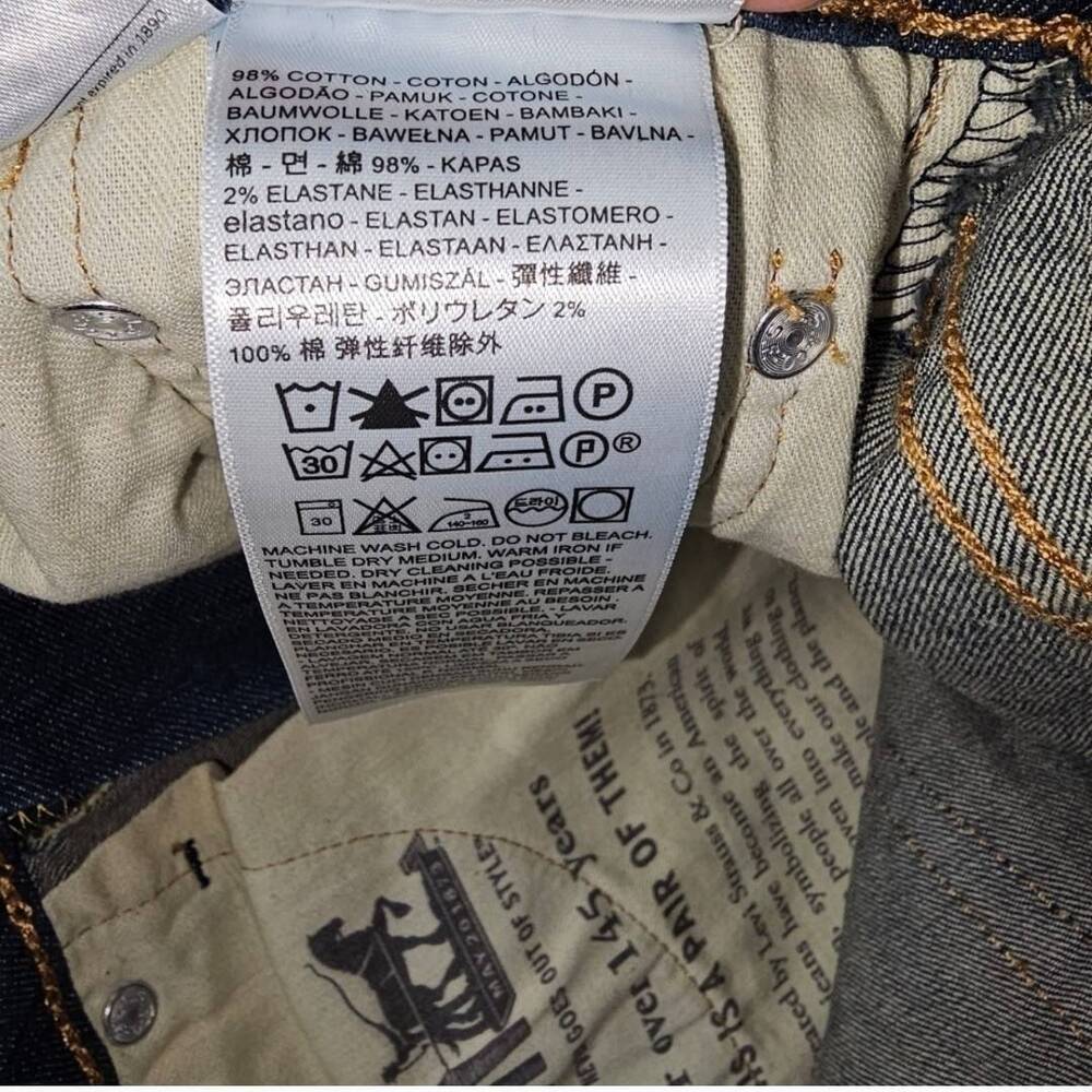 Levi's 502 Men's Blue Slim Fit Dark Wash Stretch Jeans Size 30x32 - Picture 8 of 8